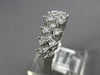 WIDE 2.13CT DIAMOND 14KT WHITE GOLD 3D ROUND PYRAMID THREE ROW ANNIVERSARY RING