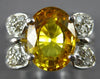 LARGE 4.26CT DIAMOND & AAA YELLOW SAPPHIRE 18KT WHITE GOLD OVAL & ROUND FUN RING