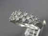 WIDE 2.13CT DIAMOND 14KT WHITE GOLD 3D ROUND PYRAMID THREE ROW ANNIVERSARY RING