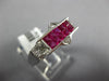 1.82CT DIAMOND & AAA RUBY 18KT WHITE GOLD ROUND & PRINCESS INVISIBLE CROWN RING
