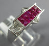 1.82CT DIAMOND & AAA RUBY 18KT WHITE GOLD ROUND & PRINCESS INVISIBLE CROWN RING