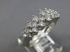 WIDE 2.13CT DIAMOND 14KT WHITE GOLD 3D ROUND PYRAMID THREE ROW ANNIVERSARY RING