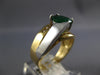 LARGE 1.5CT DIAMOND & AAA EMERALD 14KT 2 TONE GOLD OVAL & ROUND ENGAGEMENT RING