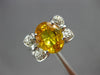 LARGE 4.26CT DIAMOND & AAA YELLOW SAPPHIRE 18KT WHITE GOLD OVAL & ROUND FUN RING
