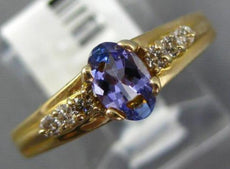 .56CT DIAMOND & AAA TANZANITE 14KT YELLOW GOLD 3D OVAL & ROUND FRIENDSHIP RING