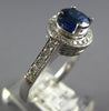 1.75CT DIAMOND & AAA SAPPHIRE 18KT WHITE GOLD CLASSIC ROUND HALO ENGAGEMENT RING