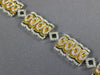 WIDE 2.15CT DIAMOND 18KT 2 TONE GOLD MULTI LINK RECTANGULAR OVAL TENNIS BRACELET