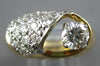 ESTATE WIDE 1.55CT DIAMOND 14KT 2 TONE GOLD SOLITAIRE ETOILE FUN ENGAGEMENT RING