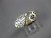 ESTATE WIDE 1.55CT DIAMOND 14KT 2 TONE GOLD SOLITAIRE ETOILE FUN ENGAGEMENT RING