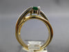 LARGE 1.5CT DIAMOND & AAA EMERALD 14KT 2 TONE GOLD OVAL & ROUND ENGAGEMENT RING