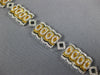 WIDE 2.15CT DIAMOND 18KT 2 TONE GOLD MULTI LINK RECTANGULAR OVAL TENNIS BRACELET