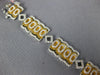 WIDE 2.15CT DIAMOND 18KT 2 TONE GOLD MULTI LINK RECTANGULAR OVAL TENNIS BRACELET