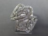 ESTATE WIDE 1.0CT DIAMOND 14KT WHITE GOLD 3D DOUBLE HEART CRISS CROSS LOVE RING