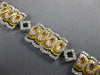 WIDE 2.15CT DIAMOND 18KT 2 TONE GOLD MULTI LINK RECTANGULAR OVAL TENNIS BRACELET