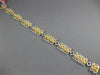 WIDE 2.15CT DIAMOND 18KT 2 TONE GOLD MULTI LINK RECTANGULAR OVAL TENNIS BRACELET