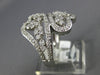 ESTATE WIDE 1.0CT DIAMOND 14KT WHITE GOLD 3D DOUBLE HEART CRISS CROSS LOVE RING