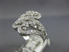 ESTATE WIDE 1.0CT DIAMOND 14KT WHITE GOLD 3D DOUBLE HEART CRISS CROSS LOVE RING