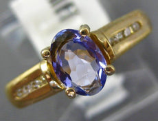.71CT DIAMOND & AAA TANZANITE 14KT YELLOW GOLD 3D OVAL & ROUND FRIENDSHIP RING