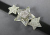 LARGE & LONG .07CT DIAMOND & AAA CRYSTAL 18K WHITE GOLD MULTI STAR LOVE BRACELET