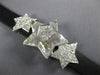 LARGE & LONG .07CT DIAMOND & AAA CRYSTAL 18K WHITE GOLD MULTI STAR LOVE BRACELET