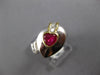.92CT DIAMOND & AAA RUBY 18KT 2 TONE GOLD HEART SHAPE & ROUND LOVE KNOT FUN RING