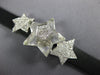 LARGE & LONG .07CT DIAMOND & AAA CRYSTAL 18K WHITE GOLD MULTI STAR LOVE BRACELET