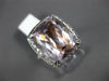 LARGE 10.64CT DIAMOND & KUNZITE 14KT WHITE GOLD CUSHION & ROUND ENGAGEMENT RING