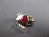 .92CT DIAMOND & AAA RUBY 18KT 2 TONE GOLD HEART SHAPE & ROUND LOVE KNOT FUN RING