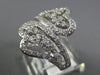 ESTATE WIDE 1.0CT DIAMOND 14KT WHITE GOLD 3D DOUBLE HEART CRISS CROSS LOVE RING