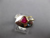 .92CT DIAMOND & AAA RUBY 18KT 2 TONE GOLD HEART SHAPE & ROUND LOVE KNOT FUN RING