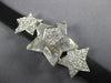 LARGE & LONG .07CT DIAMOND & AAA CRYSTAL 18K WHITE GOLD MULTI STAR LOVE BRACELET