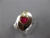 .92CT DIAMOND & AAA RUBY 18KT 2 TONE GOLD HEART SHAPE & ROUND LOVE KNOT FUN RING