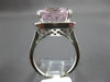 LARGE 10.64CT DIAMOND & KUNZITE 14KT WHITE GOLD CUSHION & ROUND ENGAGEMENT RING