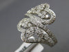 ESTATE WIDE 1.0CT DIAMOND 14KT WHITE GOLD 3D DOUBLE HEART CRISS CROSS LOVE RING