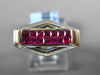 1.58CT DIAMOND & AAA RUBY 18KT WHITE GOLD ROUND & PRINCESS RECTANGULAR FUN RING