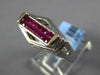 1.58CT DIAMOND & AAA RUBY 18KT WHITE GOLD ROUND & PRINCESS RECTANGULAR FUN RING