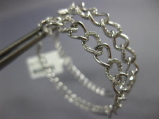 ESTATE LARGE .57CT DIAMOND 18KT WHITE GOLD LOVE KNOT LINK HOOP HANGING EARRINGS