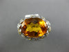 LARGE 10.31CT DIAMOND & AAA YELLOW SAPPHIRE & CITRINE 18KT WHITE GOLD OVAL RING