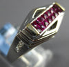 1.58CT DIAMOND & AAA RUBY 18KT WHITE GOLD ROUND & PRINCESS RECTANGULAR FUN RING