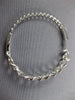 ESTATE LARGE .57CT DIAMOND 18KT WHITE GOLD LOVE KNOT LINK HOOP HANGING EARRINGS