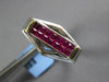 1.58CT DIAMOND & AAA RUBY 18KT WHITE GOLD ROUND & PRINCESS RECTANGULAR FUN RING