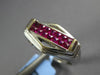 1.58CT DIAMOND & AAA RUBY 18KT WHITE GOLD ROUND & PRINCESS RECTANGULAR FUN RING