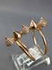 ESTATE LARGE .33CT DIAMOND 14KT ROSE GOLD 3D CLASSIC MULTI FLAME FUN RING