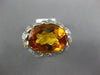LARGE 10.31CT DIAMOND & AAA YELLOW SAPPHIRE & CITRINE 18KT WHITE GOLD OVAL RING