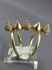 ESTATE LARGE .33CT DIAMOND 14KT YELLOW GOLD 3D CLASSIC MULTI FLAME FUN RING