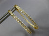 LARGE 2.30CT DIAMOND 18KT YELLOW GOLD INSIDE OUT SHARE PRONG OVAL HOOP EARRINGS