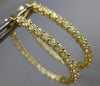 LARGE 2.30CT DIAMOND 18KT YELLOW GOLD INSIDE OUT SHARE PRONG OVAL HOOP EARRINGS