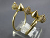 ESTATE LARGE .33CT DIAMOND 14KT YELLOW GOLD 3D CLASSIC MULTI FLAME FUN RING