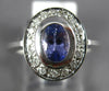 1.16CT DIAMOND & AAA TANZANITE 14KT WHITE GOLD 3D OVAL & ROUND ENGAGEMENT RING
