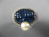 6.52CT DIAMOND & AAA SAPPHIRE & SOUTH SEA PEARL 18K WHITE GOLD 3D CROWN FUN RING
